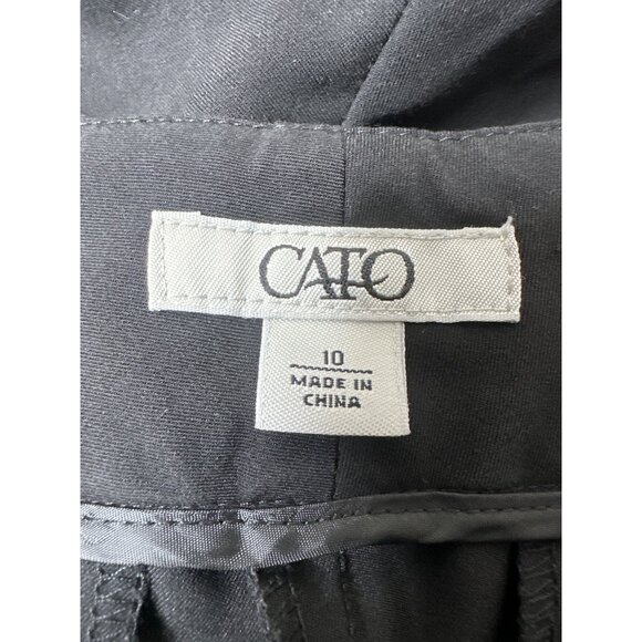 Cato Womens Capri Black Dress Pants Size 10 With Button Details Preppy Office - Picture 4 of 7